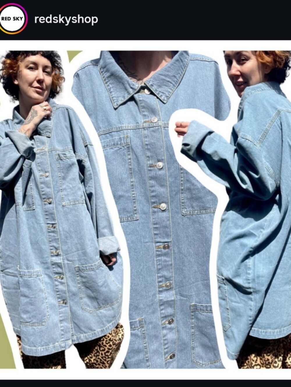 Red Sky Shop Denim Chore Coat